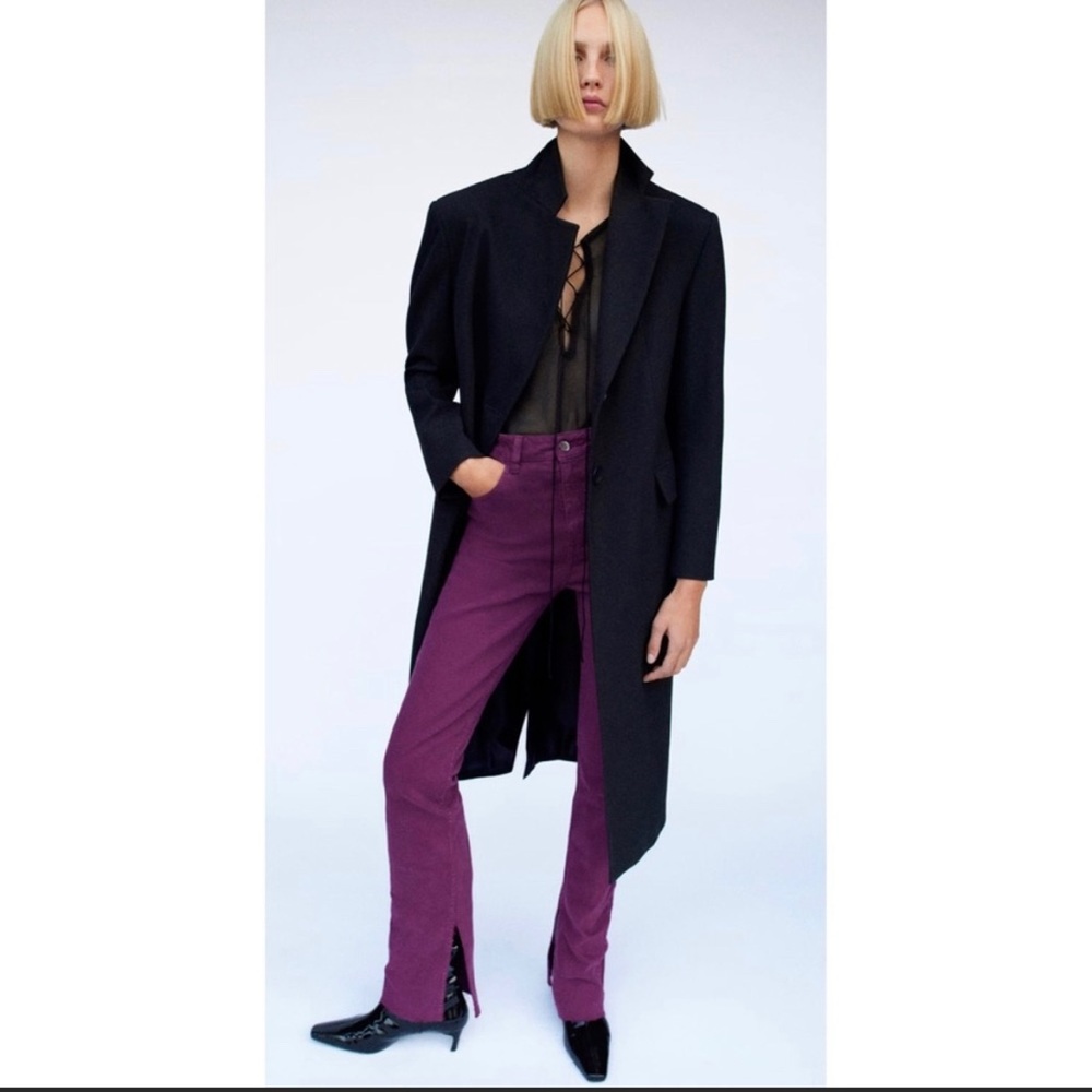 Zara high rise slim flared jeans